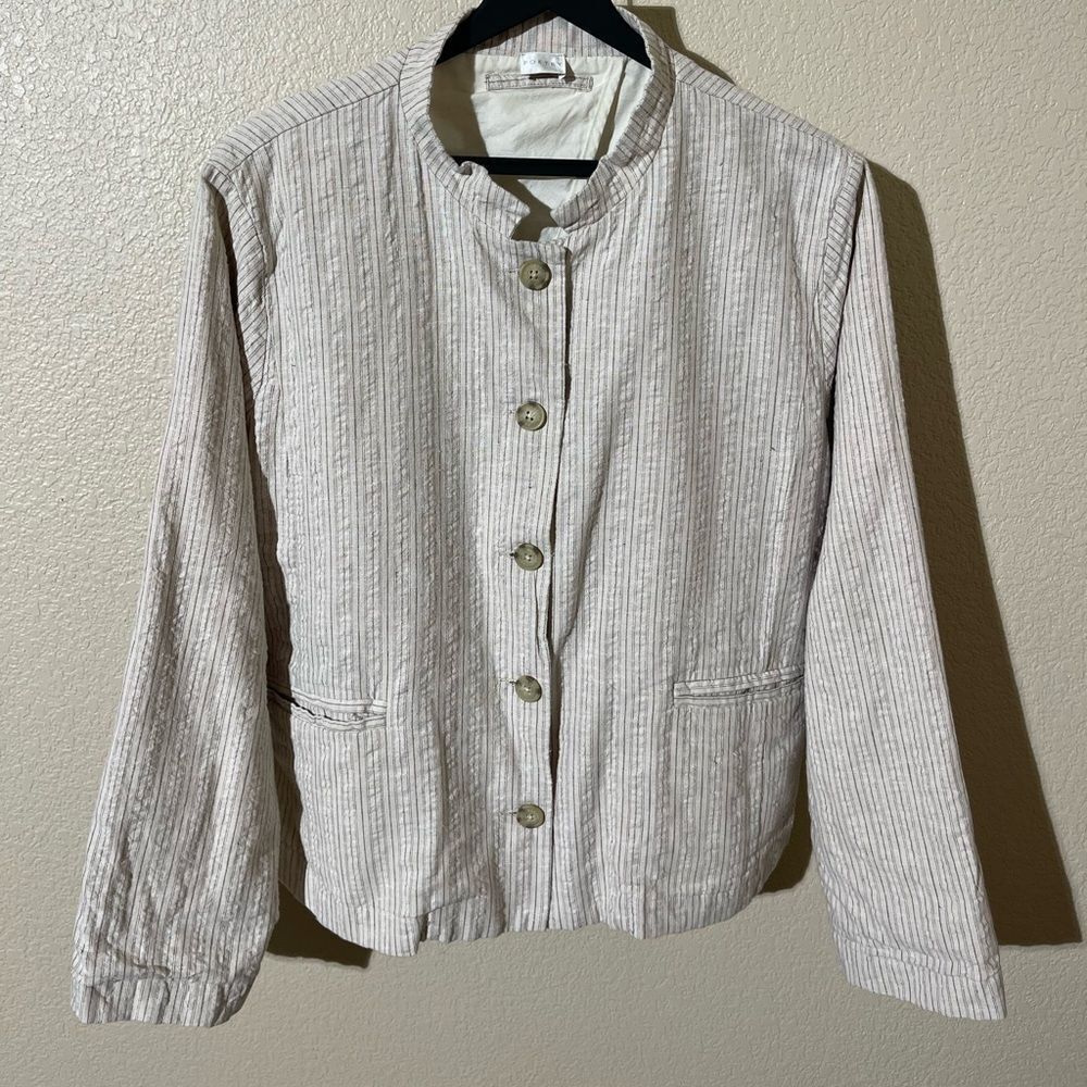Poetry Beige Striped Utility Jacket